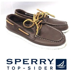 SPERRY TOP-SIDER brown leather Classic Boys sz 2